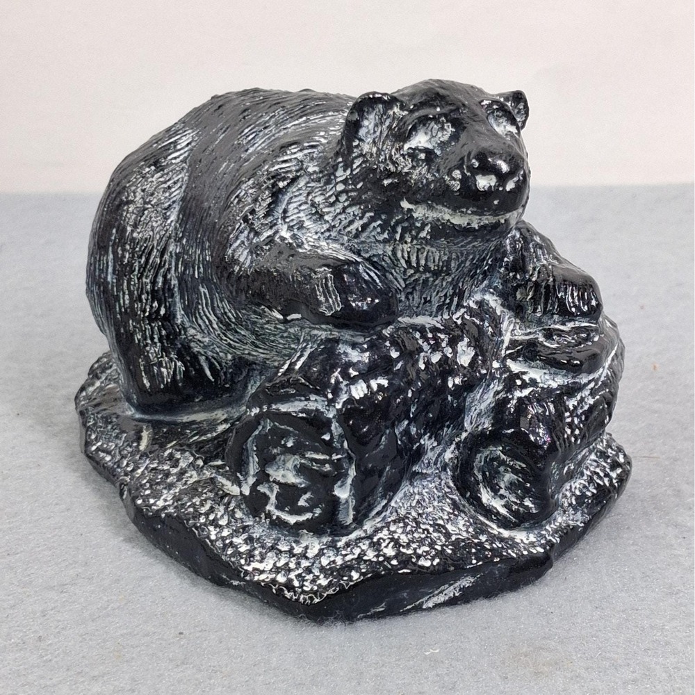 Vintage Aardik Collection Black Bear Statue Carving Sculpture